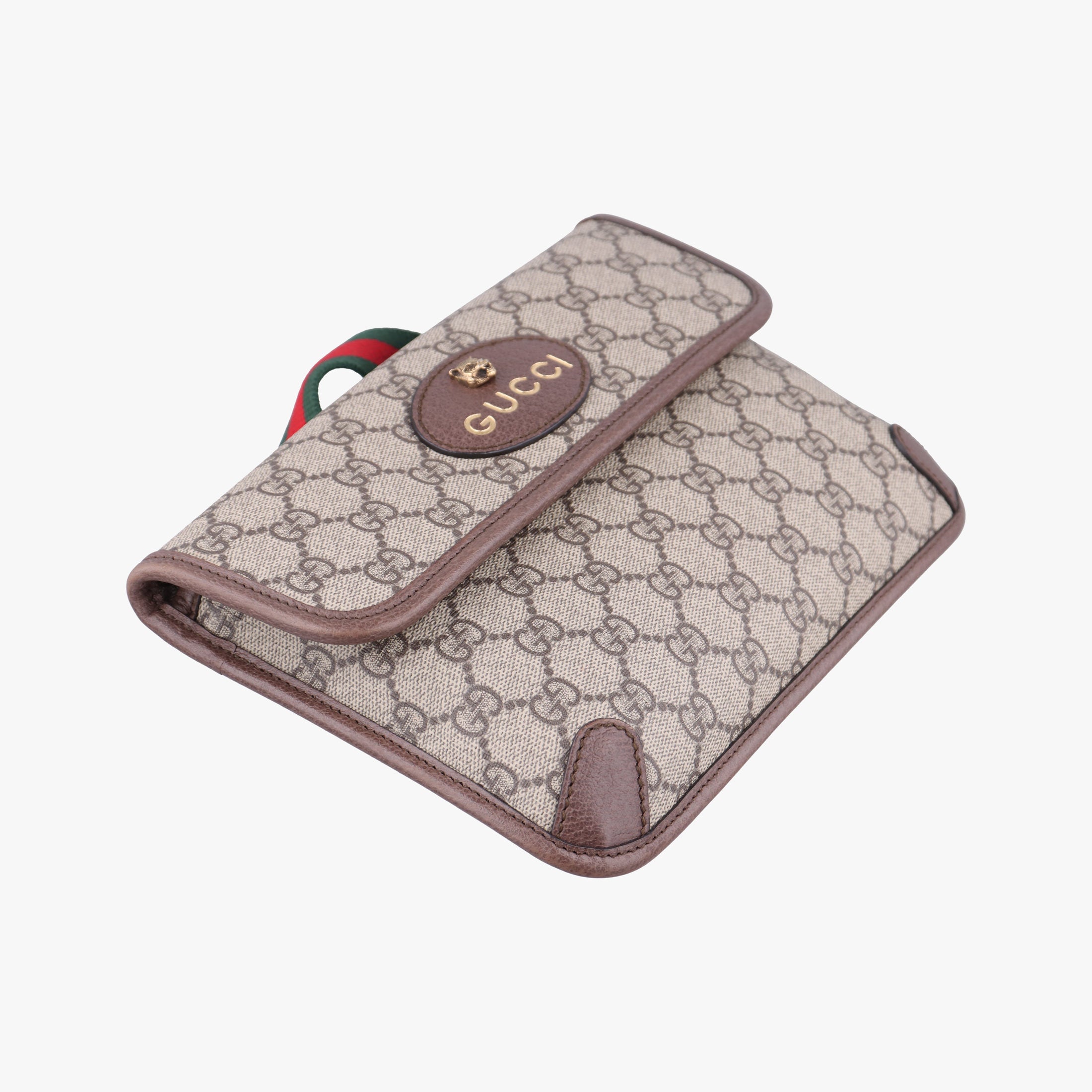Secondhand Gucci NEO VINTAGE GG Supreme beige x Brown PVC coated canvas×Leather 493930 bum bag/waist bag | stylenewstar