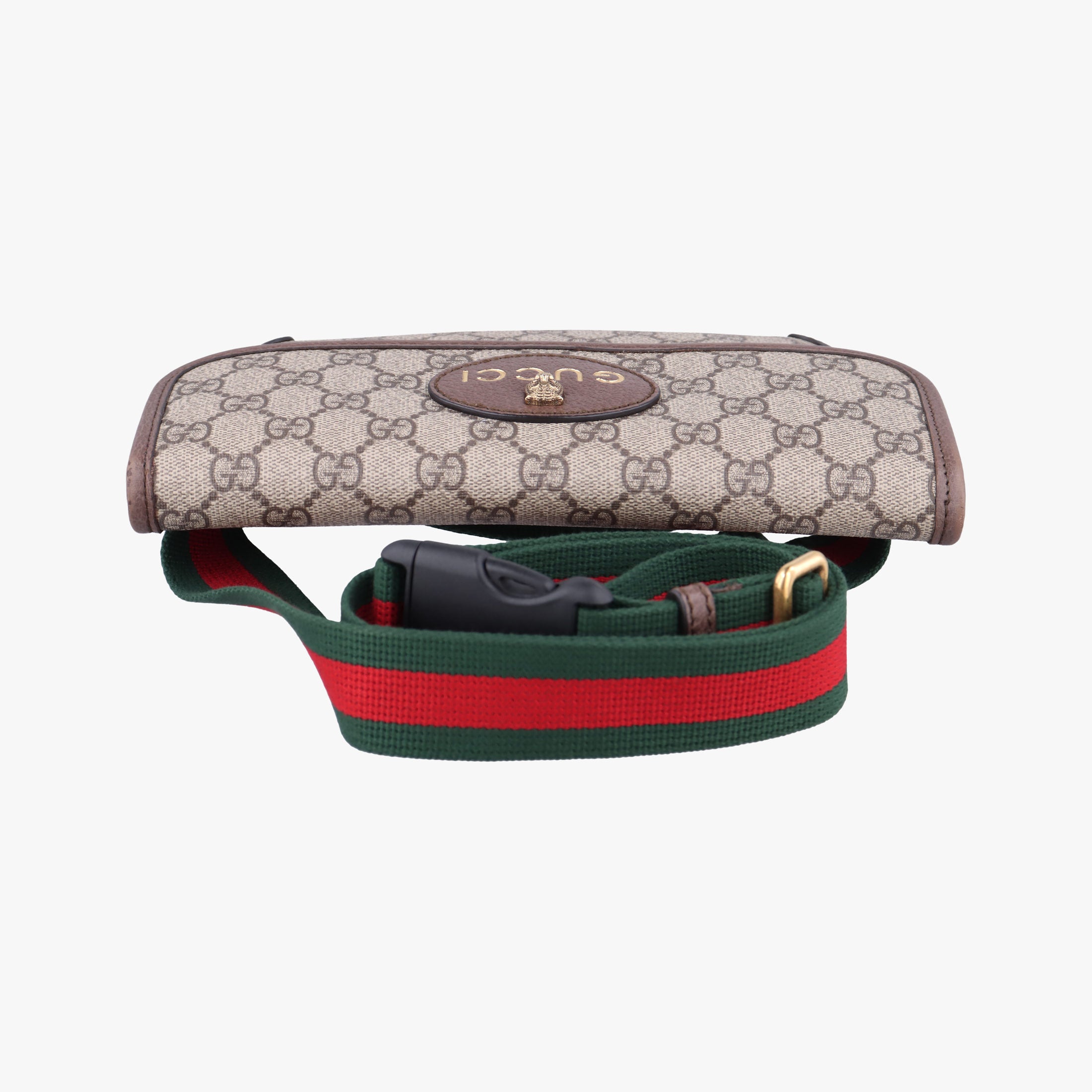 Secondhand Gucci NEO VINTAGE GG Supreme beige x Brown PVC coated canvas×Leather 493930 bum bag/waist bag | stylenewstar
