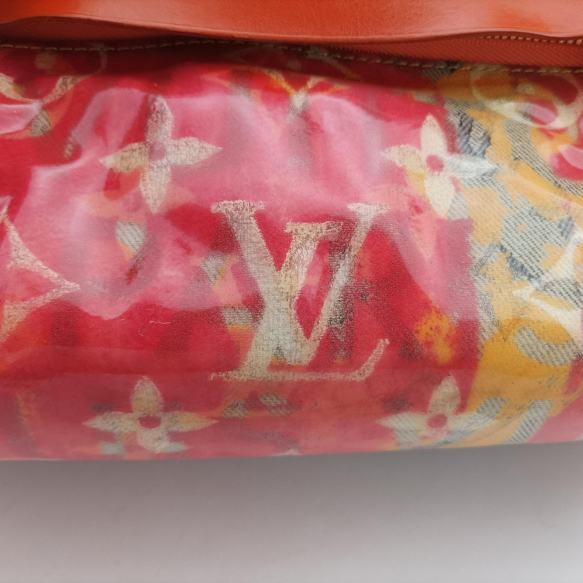 Pre-owned Louis Vuitton Weekender PM Rose×Multicolor Monogram Pulp M95734 handbag | stylenewstar