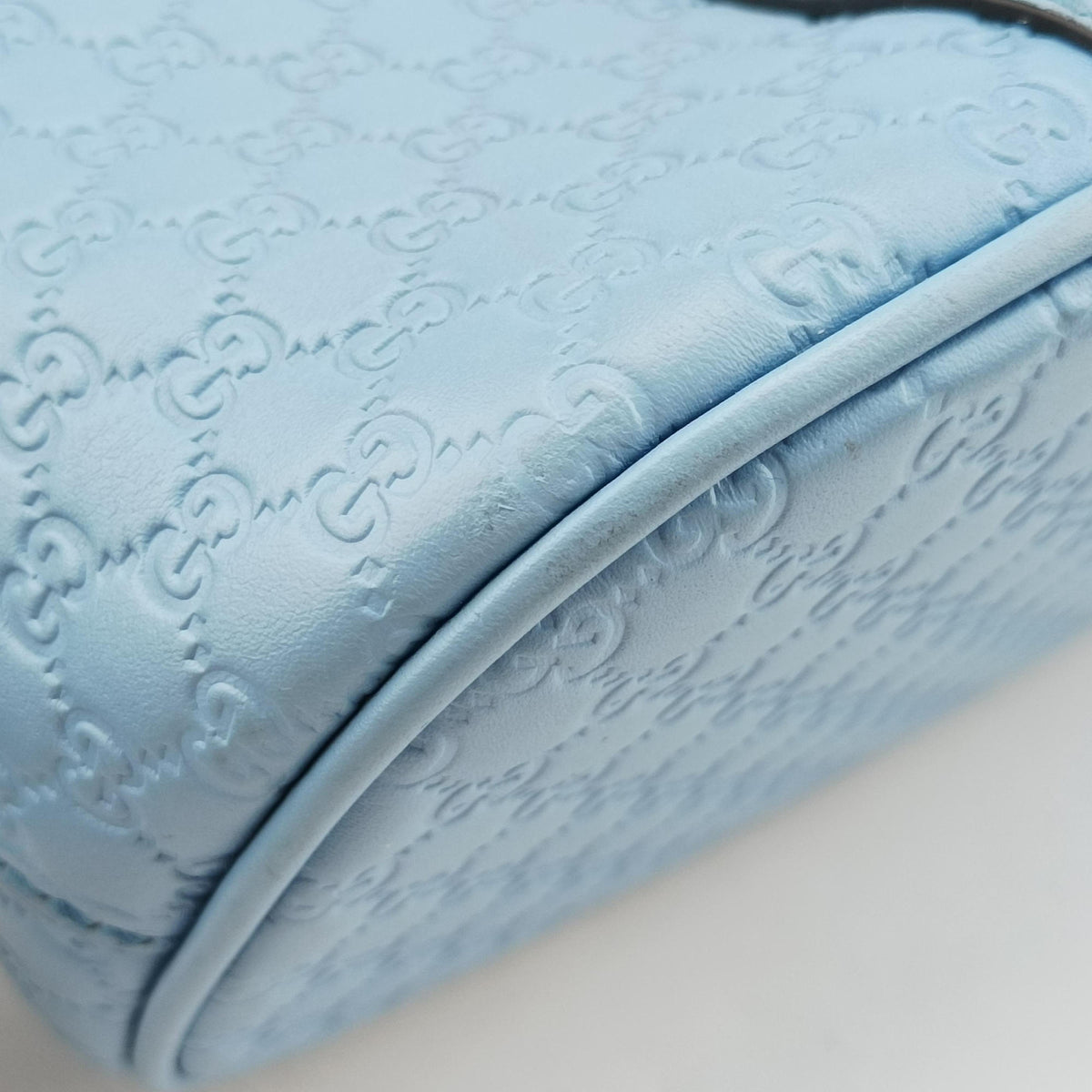 Pre-owned Gucci Microguccissima Blue Leather 449654 shoulderbag | stylenewstar
