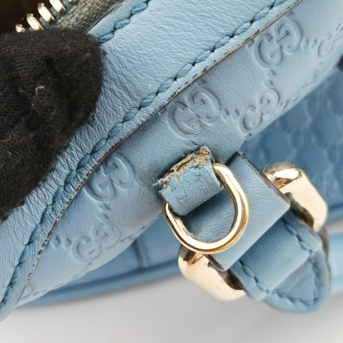 Pre-owned Gucci Microguccissima Blue Leather 449654 shoulderbag | stylenewstar