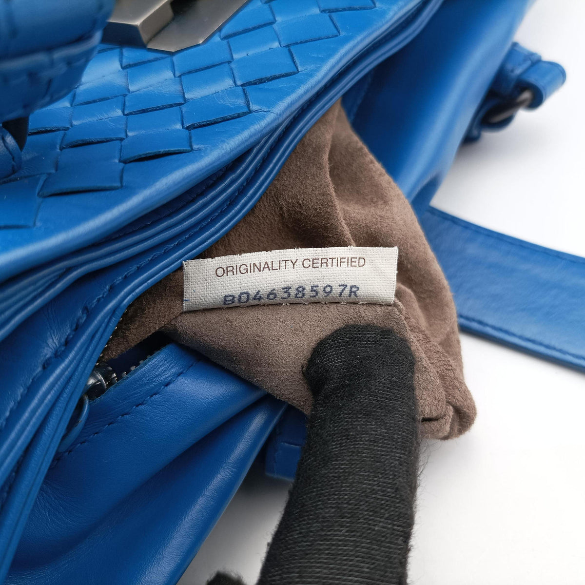 Vintage Bottega Veneta Roma Intrecciato Blue lambskin  handbag | stylenewstar