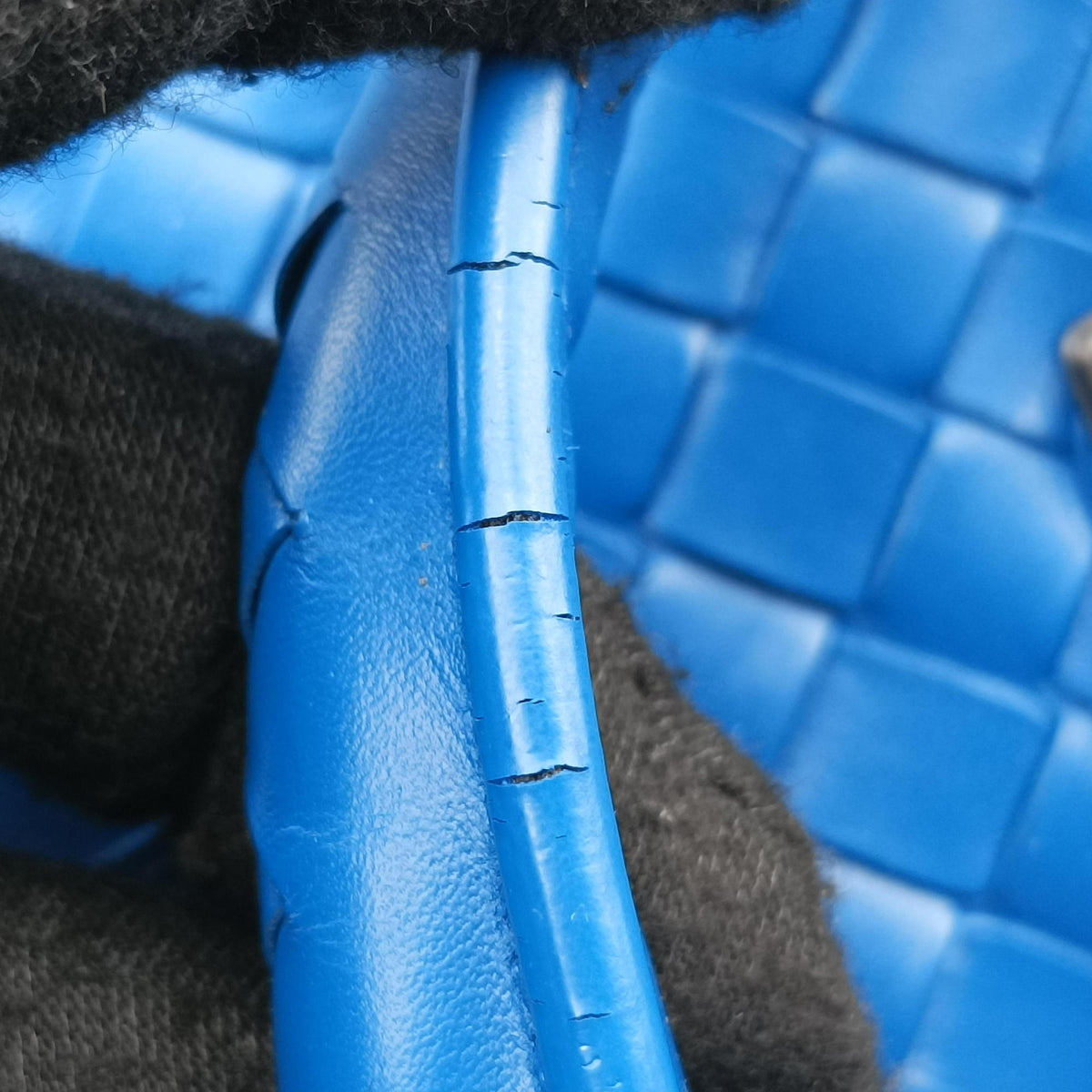 Vintage Bottega Veneta Roma Intrecciato Blue lambskin  handbag | stylenewstar