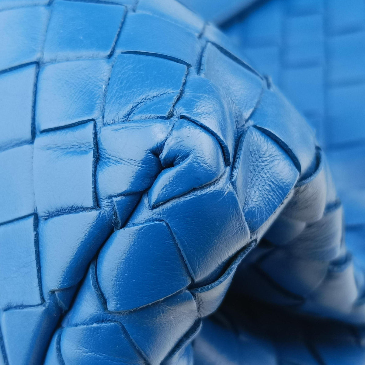 Vintage Bottega Veneta Roma Intrecciato Blue lambskin  handbag | stylenewstar