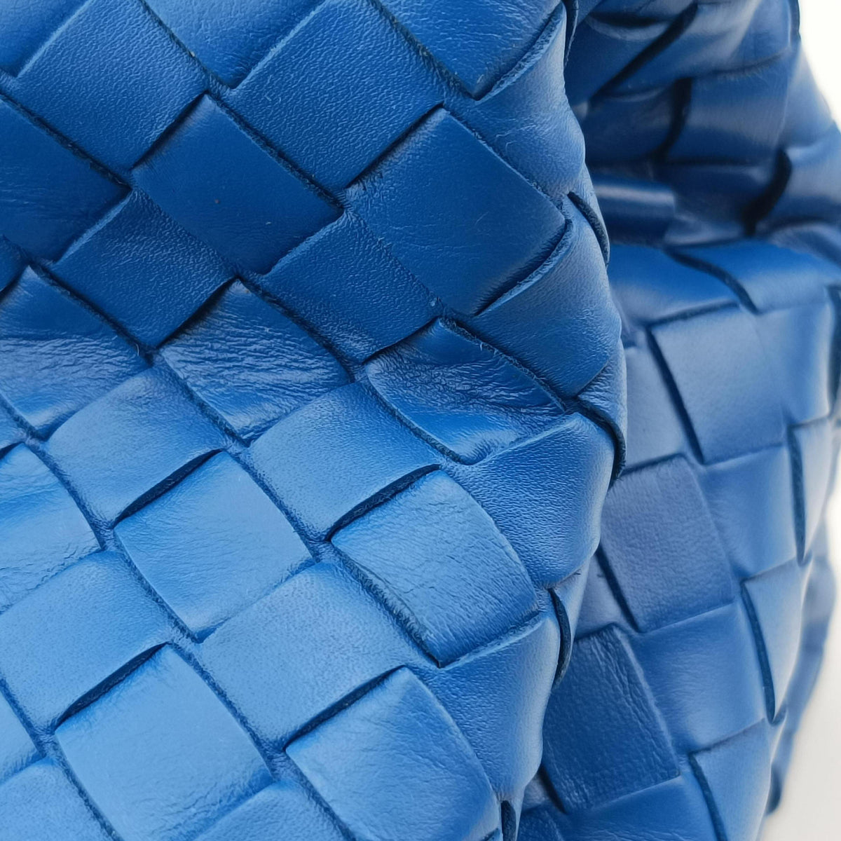 Vintage Bottega Veneta Roma Intrecciato Blue lambskin  handbag | stylenewstar