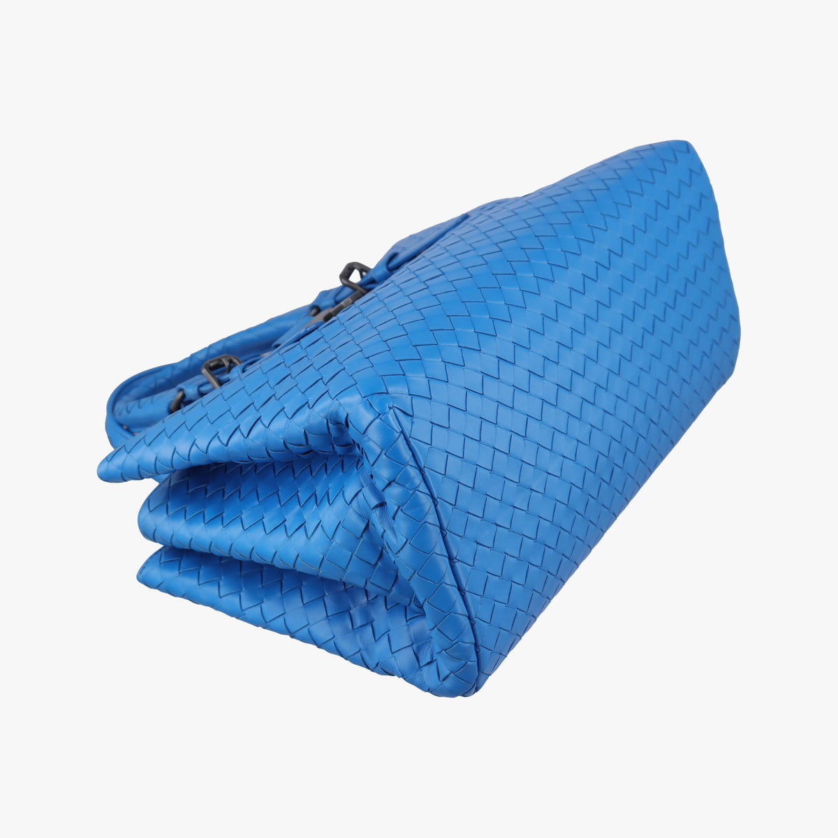 Vintage Bottega Veneta Roma Intrecciato Blue lambskin  handbag | stylenewstar