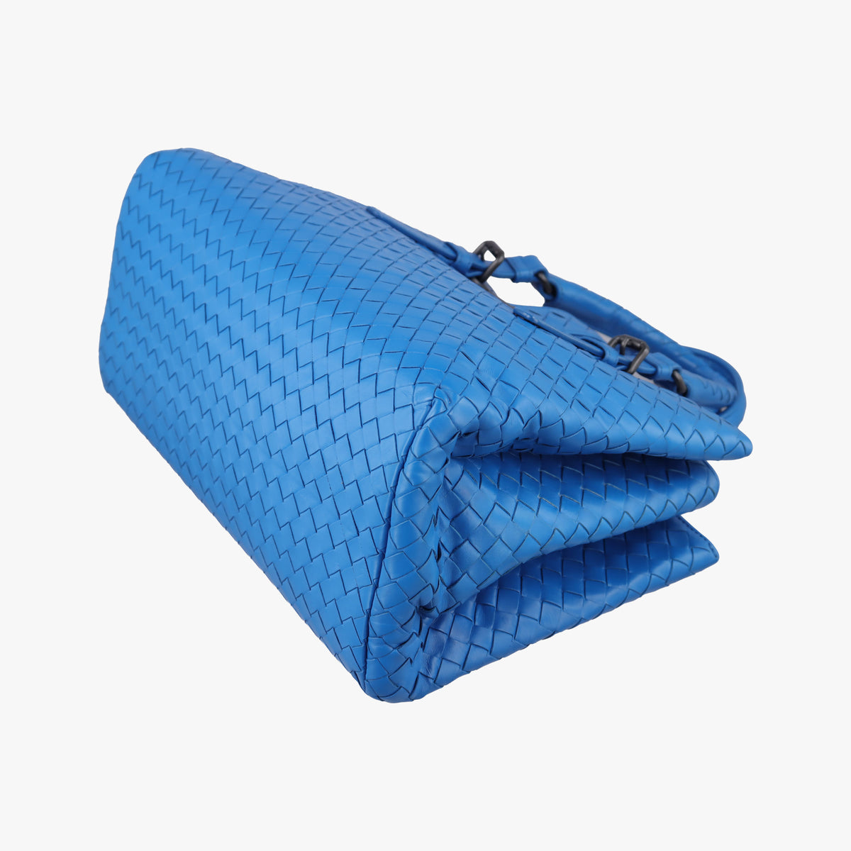 Vintage Bottega Veneta Roma Intrecciato Blue lambskin  handbag | stylenewstar