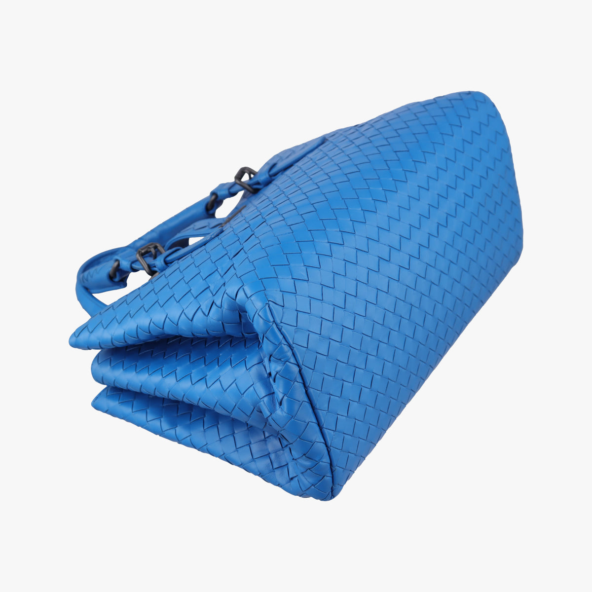Vintage Bottega Veneta Roma Intrecciato Blue lambskin  handbag | stylenewstar