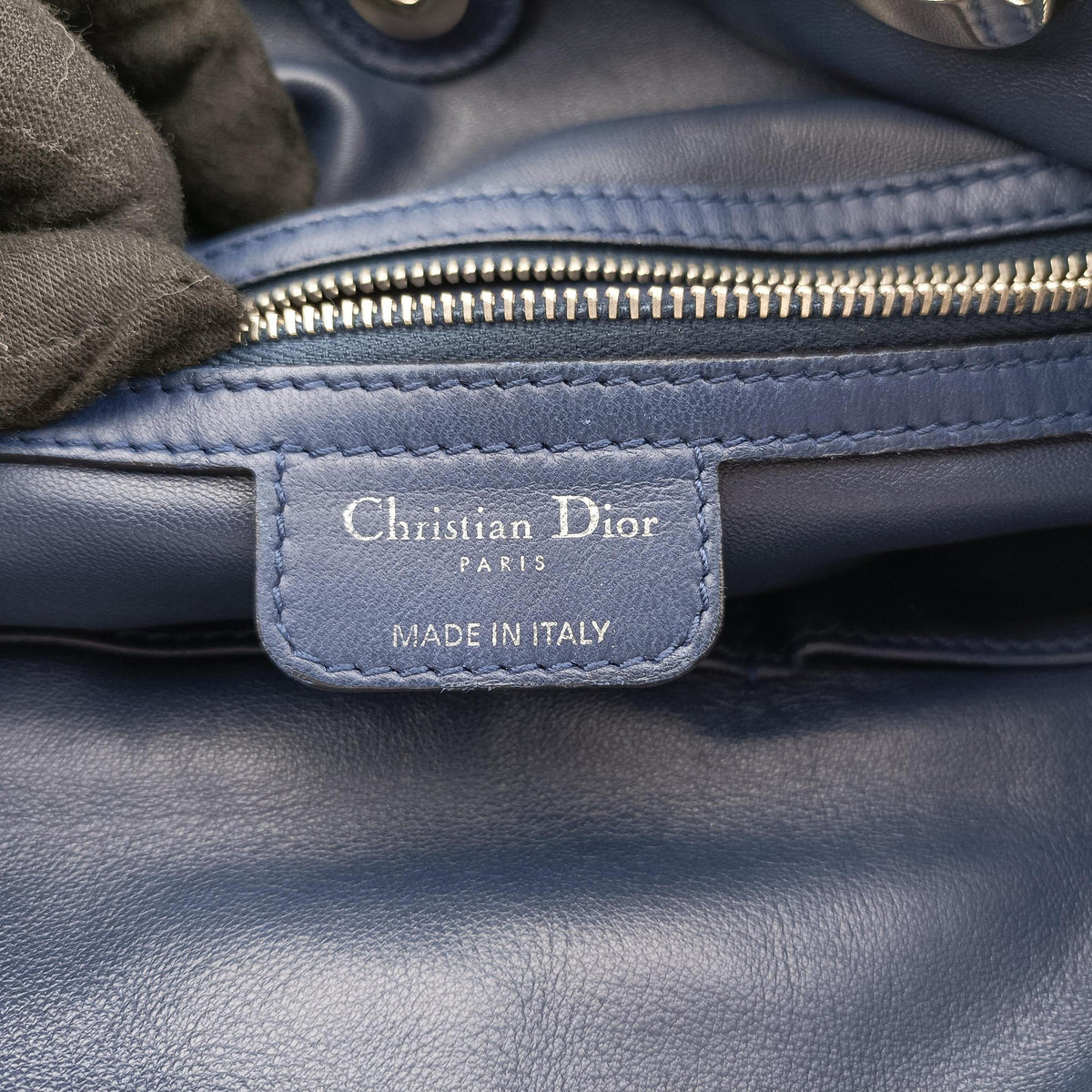 Vintage Christian Dior Soft Lady Dior Intrecciato Tote Blue lambskin  handbag | stylenewstar