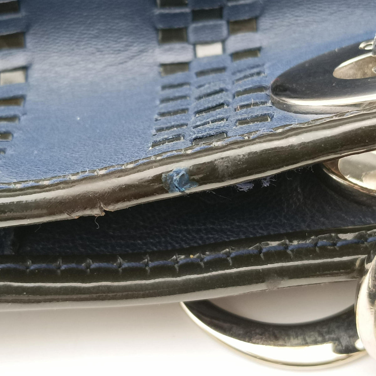 Vintage Christian Dior Soft Lady Dior Intrecciato Tote Blue lambskin  handbag | stylenewstar