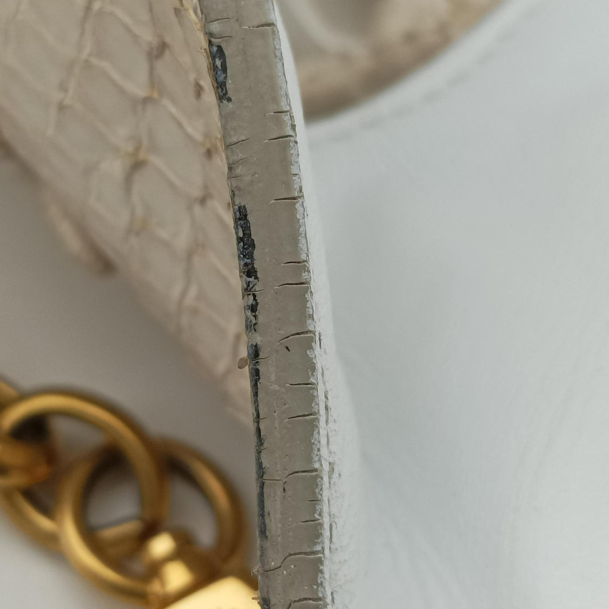 Pre-owned Dolce & Gabbana Sicily White Snakeskin x PVC  shoulderbag | stylenewstar