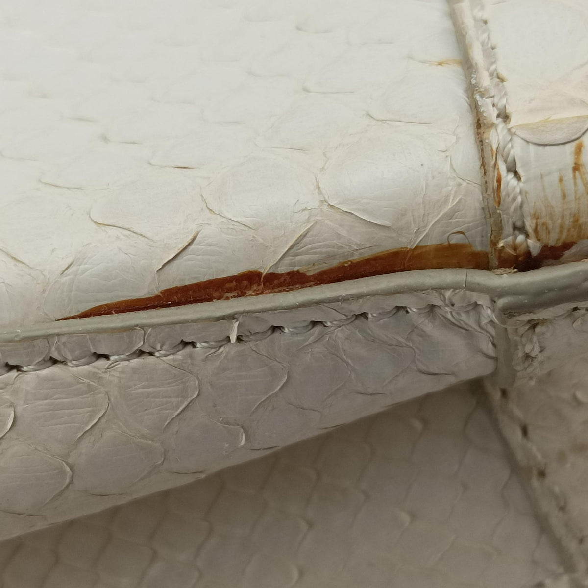 Pre-owned Dolce & Gabbana Sicily White Snakeskin x PVC  shoulderbag | stylenewstar