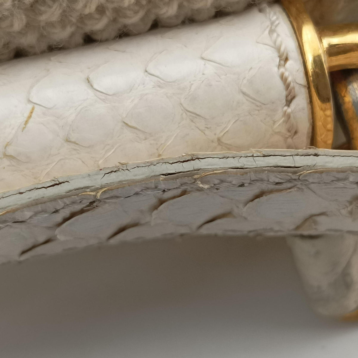 Pre-owned Dolce & Gabbana Sicily White Snakeskin x PVC  shoulderbag | stylenewstar