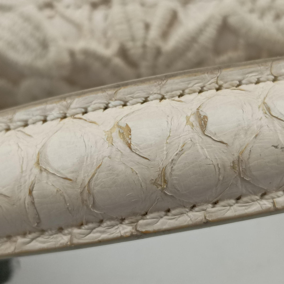 Pre-owned Dolce & Gabbana Sicily White Snakeskin x PVC  shoulderbag | stylenewstar