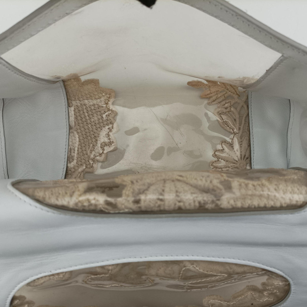 Pre-owned Dolce & Gabbana Sicily White Snakeskin x PVC  shoulderbag | stylenewstar