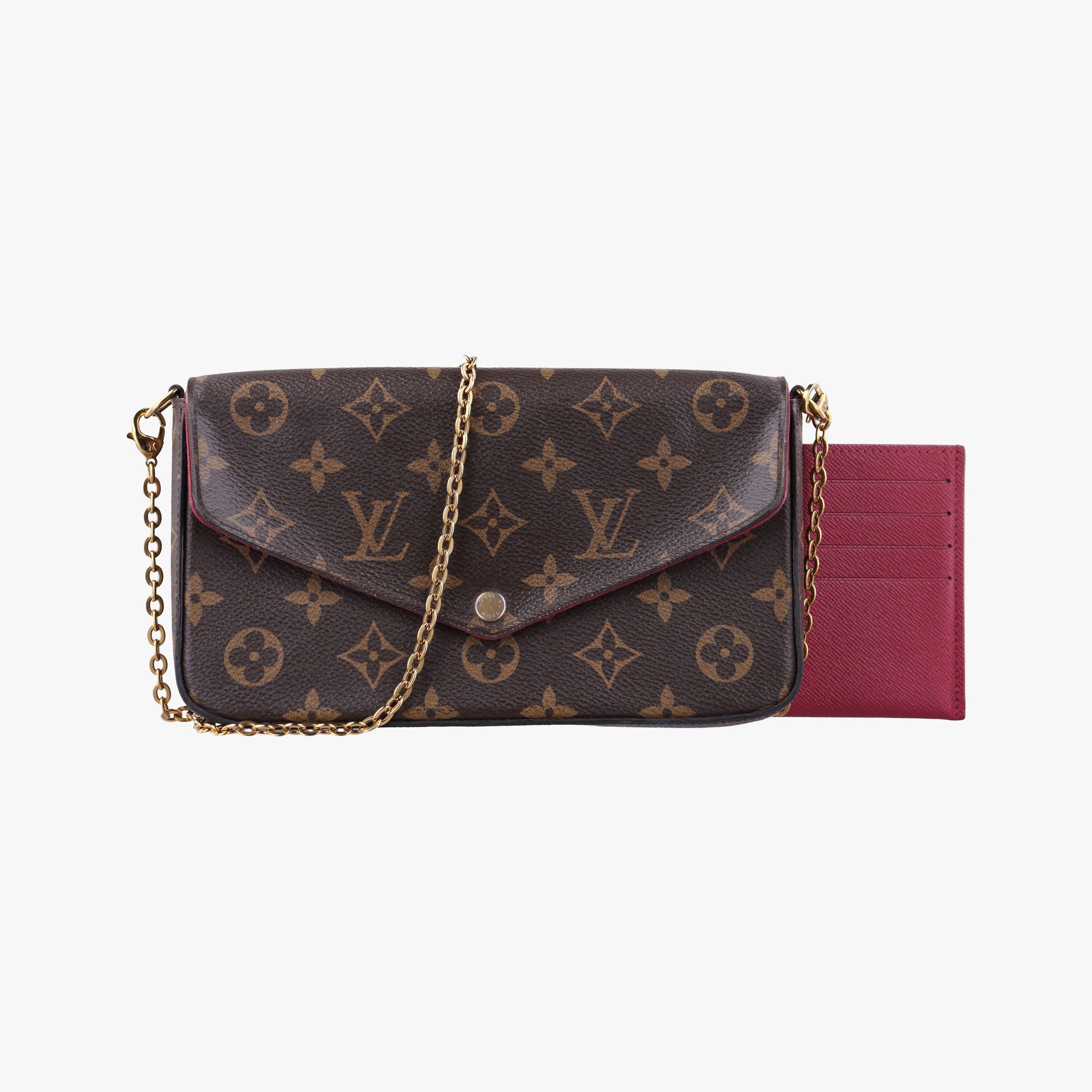 Pre-owned Louis Vuitton Pochette Felicie Brown Monogram Canvas M61276 shoulderbag | stylenewstar