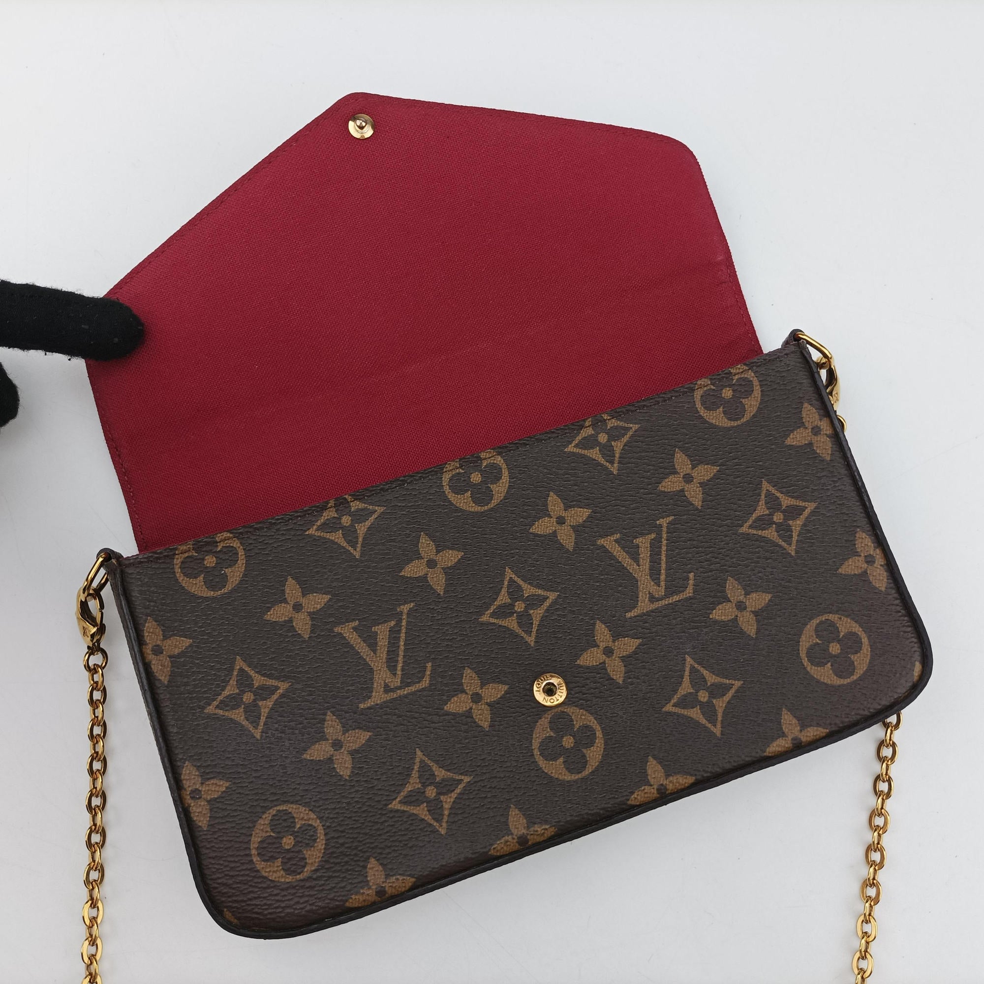 Pre-owned Louis Vuitton Pochette Felicie Brown Monogram Canvas M61276 shoulderbag | stylenewstar