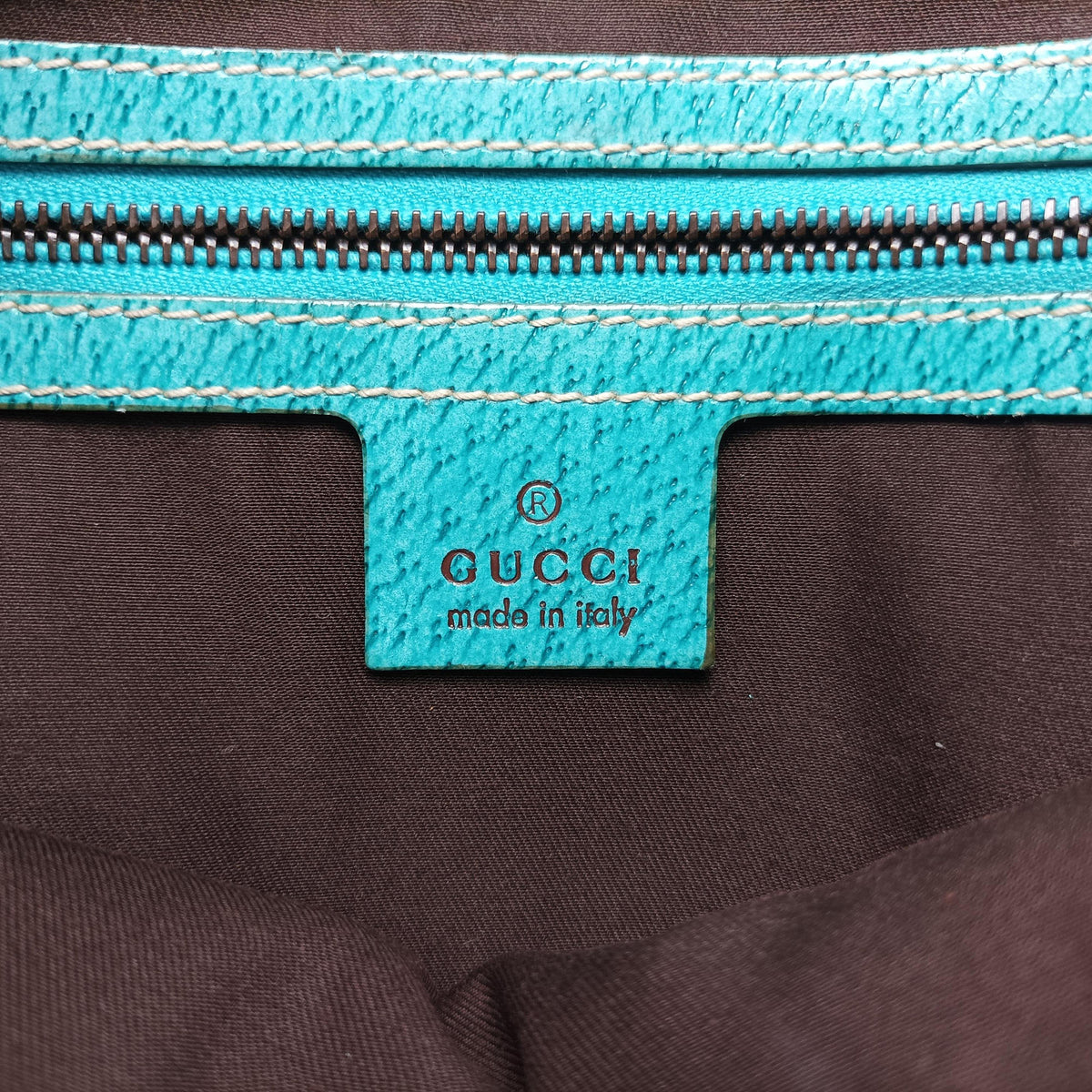 Pre-owned Gucci New Jackie khaki×blue canvas×leather 120888 handbag | stylenewstar