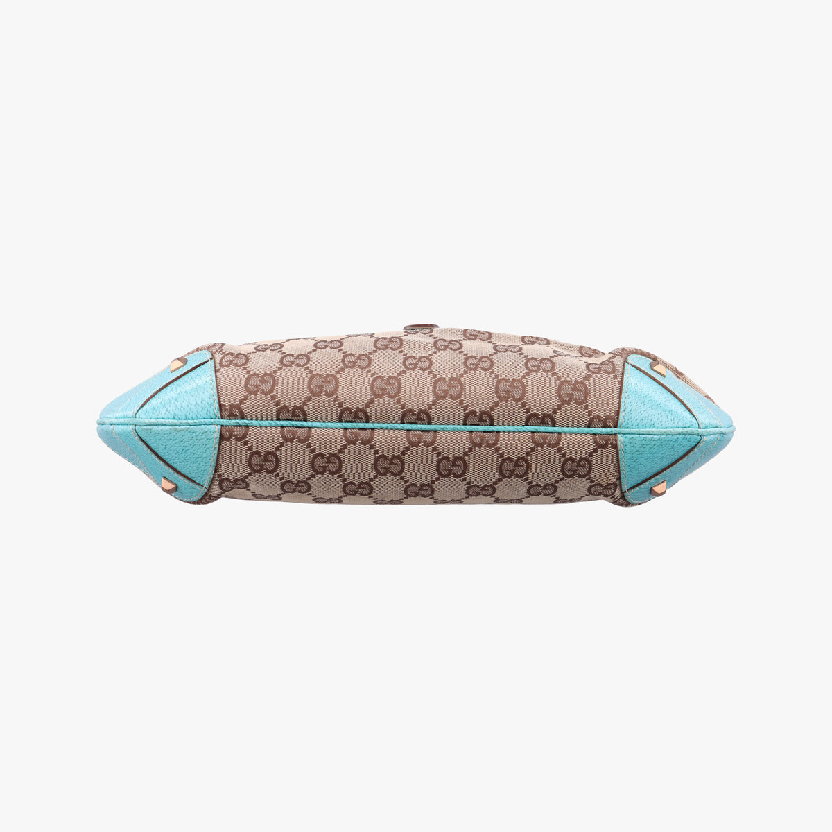 Pre-owned Gucci New Jackie khaki×blue canvas×leather 120888 handbag | stylenewstar