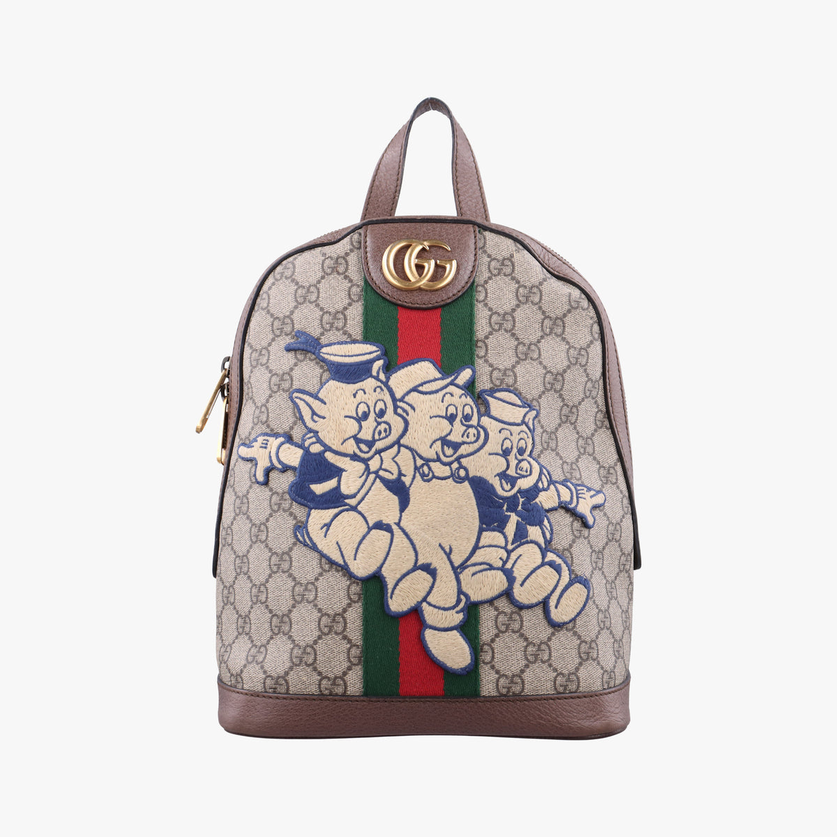 Vintage Gucci The Three Little Pigs Brown×Multicolour PVC coated canvas 552884 backpack/rucksack | stylenewstar