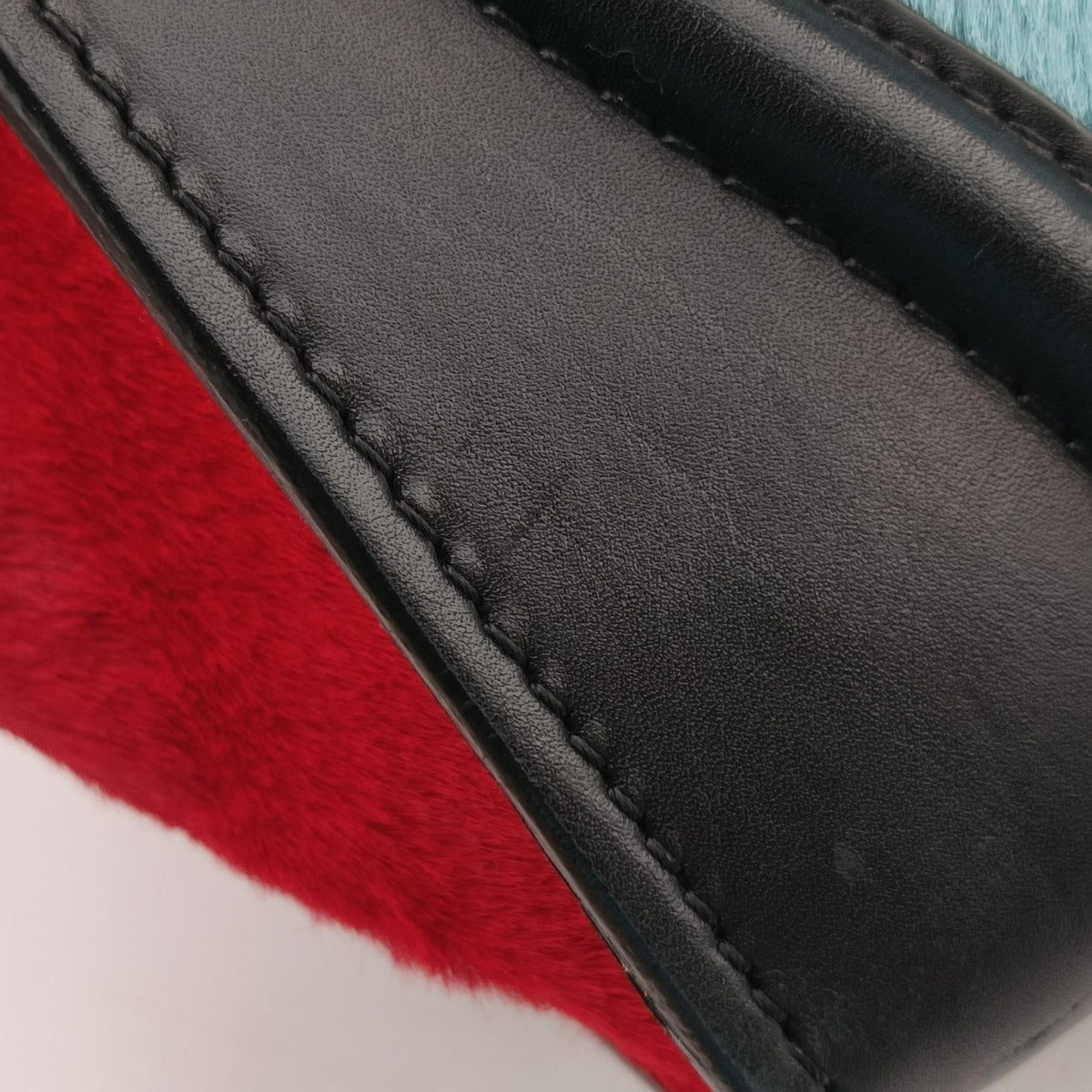Pre-owned Celine Luggage Mini Shopper Blue Leather×Ponyhair  handbag | stylenewstar