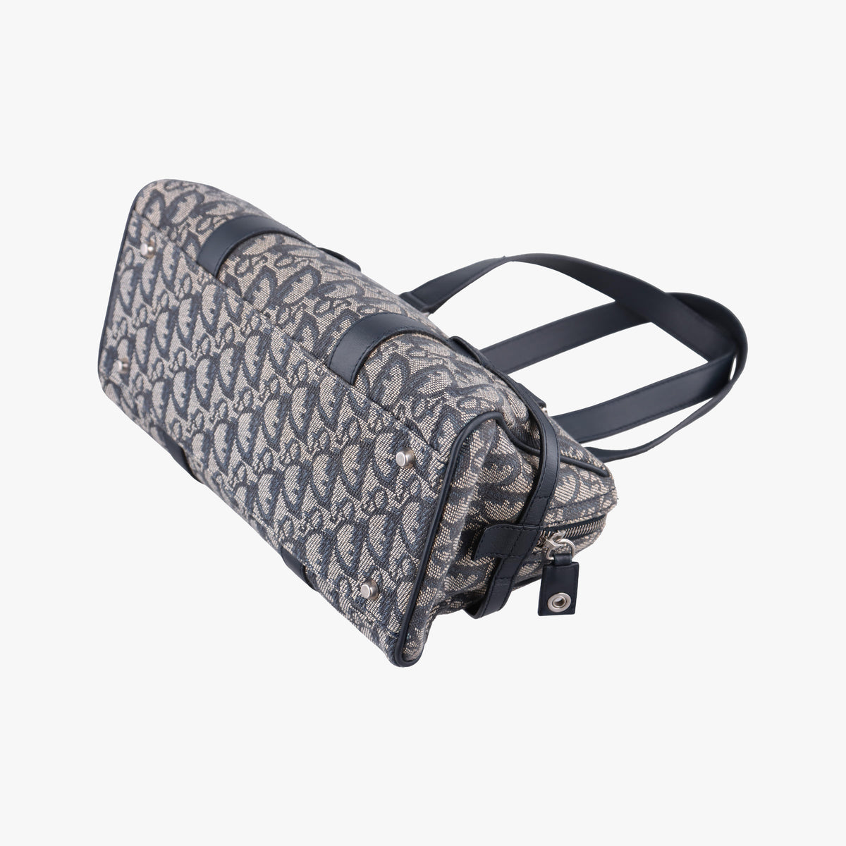 Pre-owned Christian Dior Trotter Navy×Gray Jacquard  shoulderbag | stylenewstar
