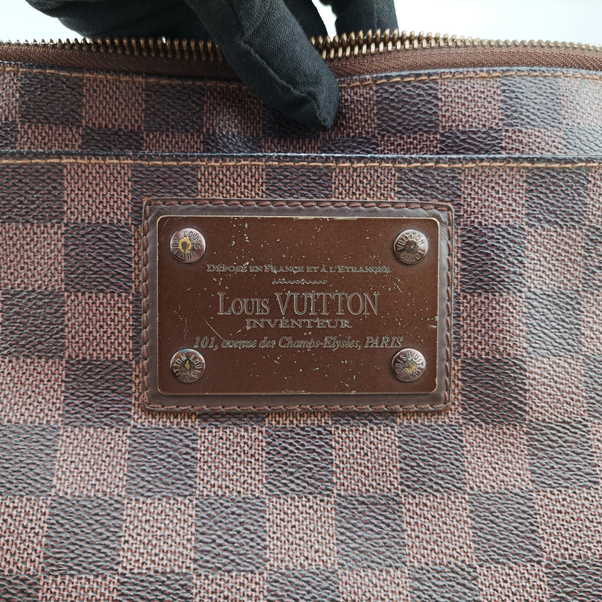 Pre-owned Louis Vuitton Pochette Plat Brooklyn EBENE Damier Canvas N51211 shoulderbag | stylenewstar