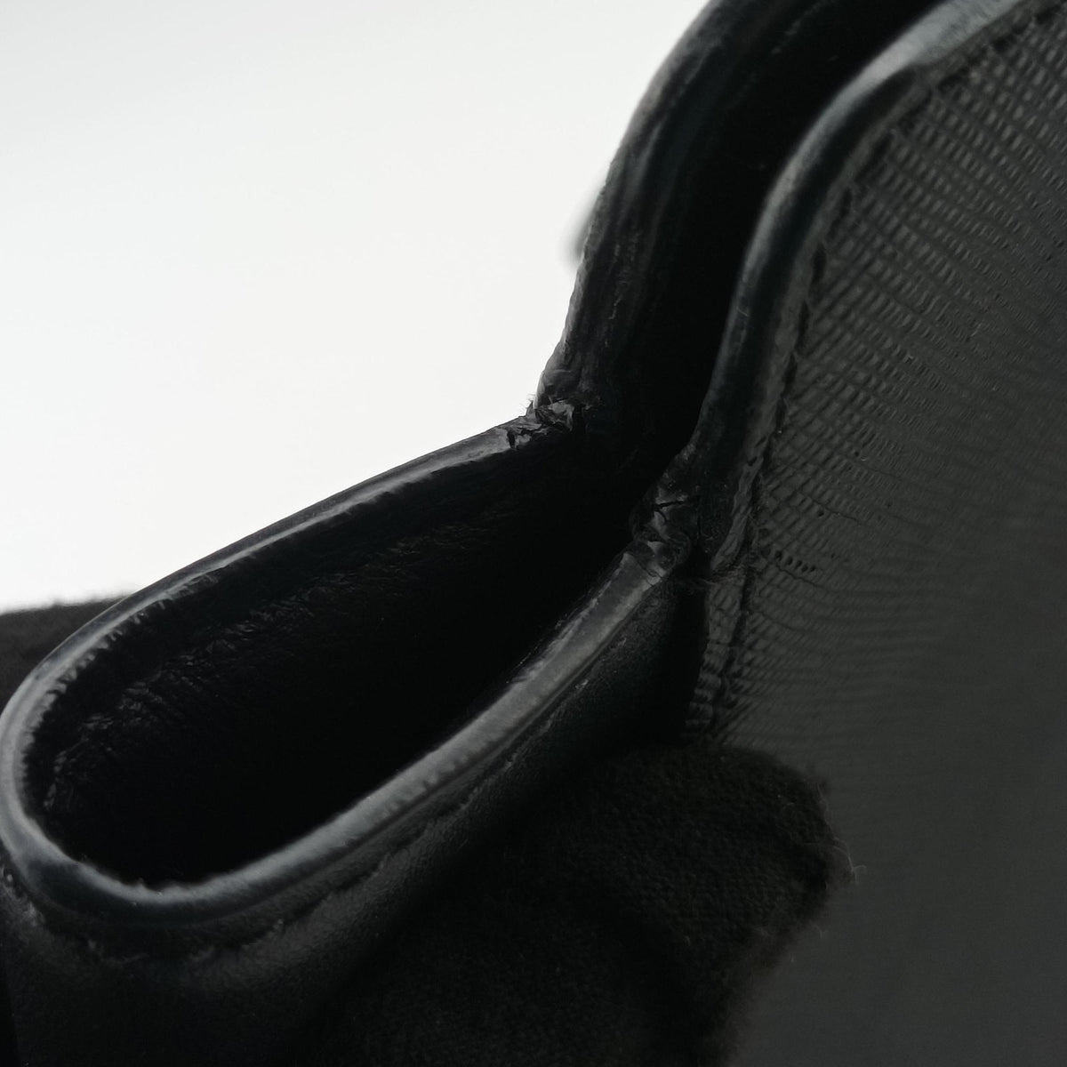 Pre-owned Prada Monochrome Black SAFFIANO Leather 1BA113 shoulderbag | stylenewstar