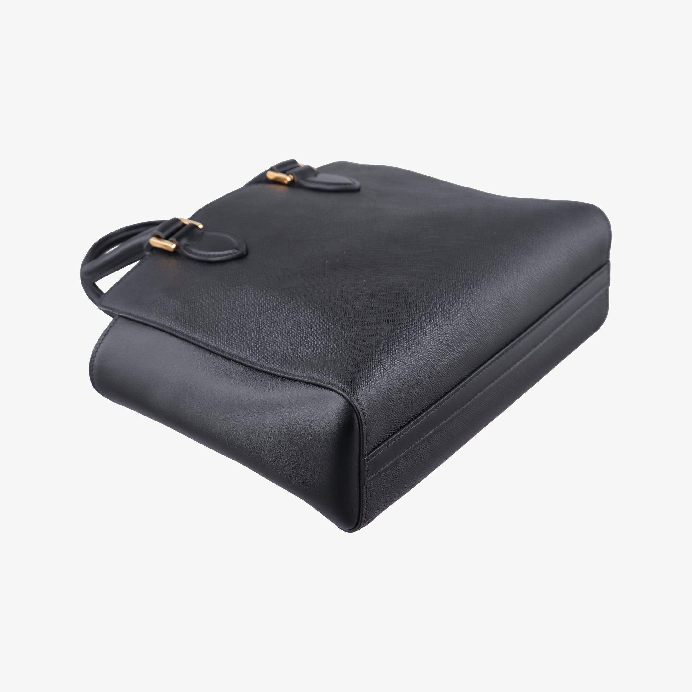 Pre-owned Prada Monochrome Black SAFFIANO Leather 1BA113 shoulderbag | stylenewstar