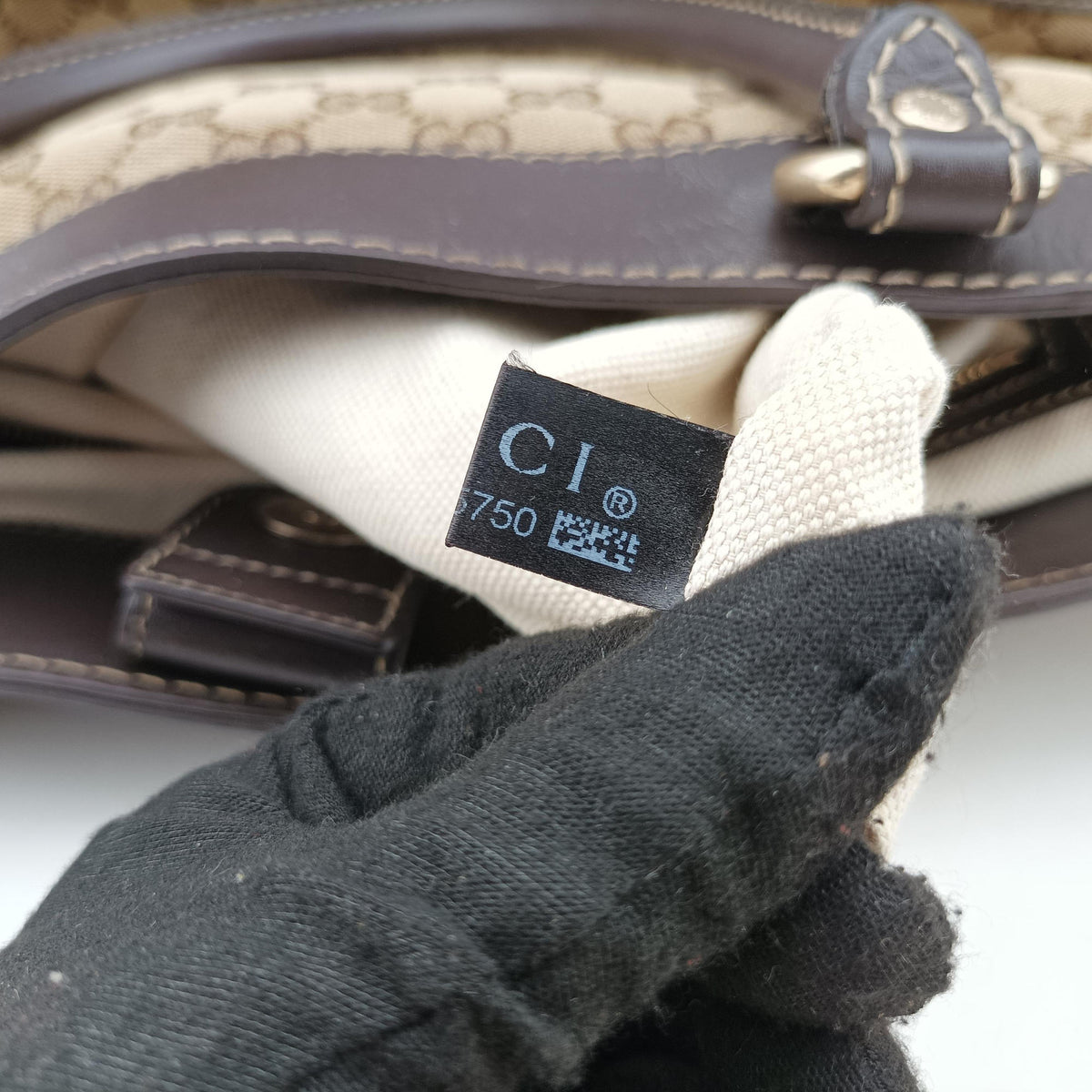 Pre-owned Gucci Lovely Brown Canvas×Leather 257071 handbag | stylenewstar