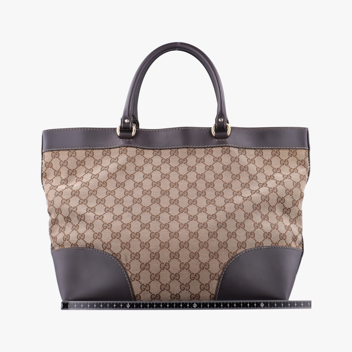 Pre-owned Gucci Lovely Brown Canvas×Leather 257071 handbag | stylenewstar