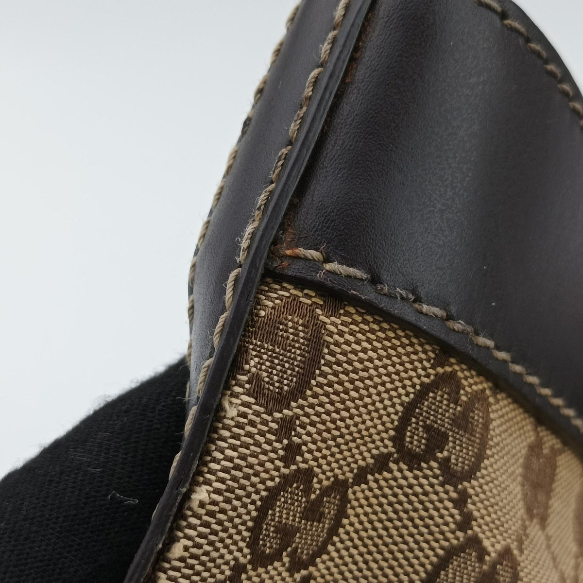 Pre-owned Gucci Lovely Brown Canvas×Leather 257071 handbag | stylenewstar