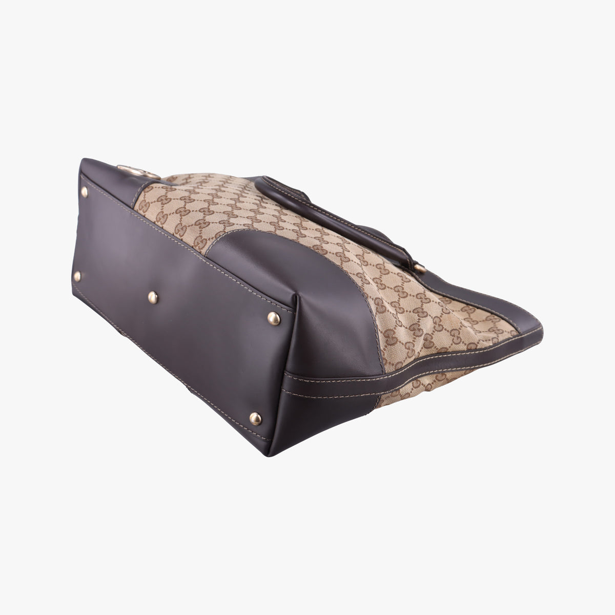 Pre-owned Gucci Lovely Brown Canvas×Leather 257071 handbag | stylenewstar