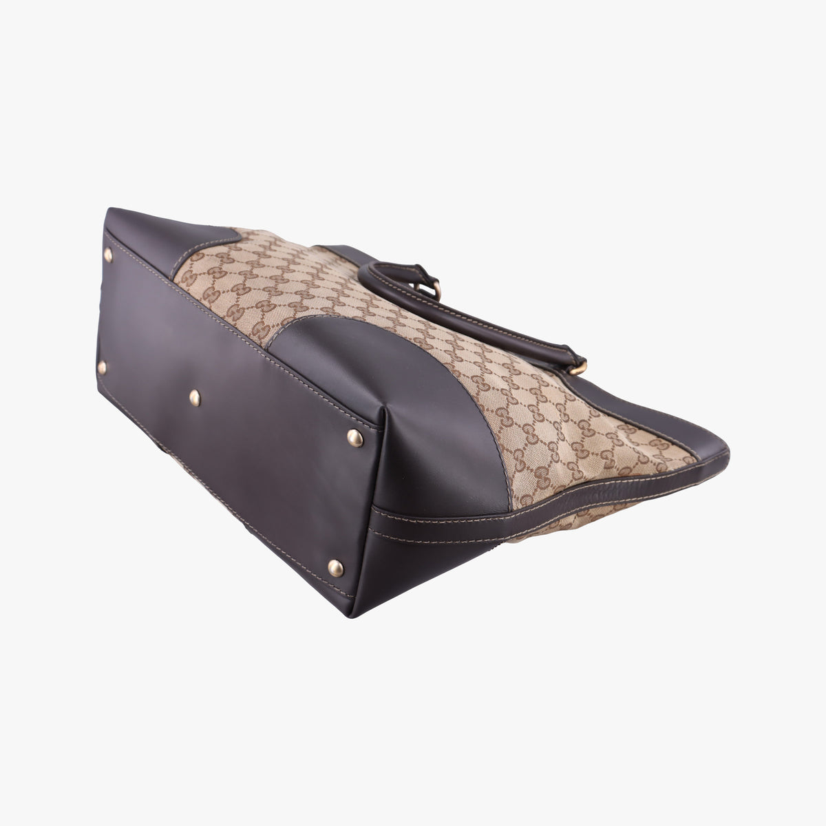 Pre-owned Gucci Lovely Brown Canvas×Leather 257071 handbag | stylenewstar