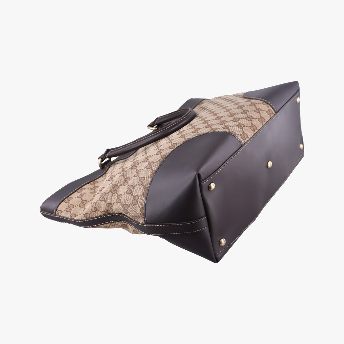 Pre-owned Gucci Lovely Brown Canvas×Leather 257071 handbag | stylenewstar