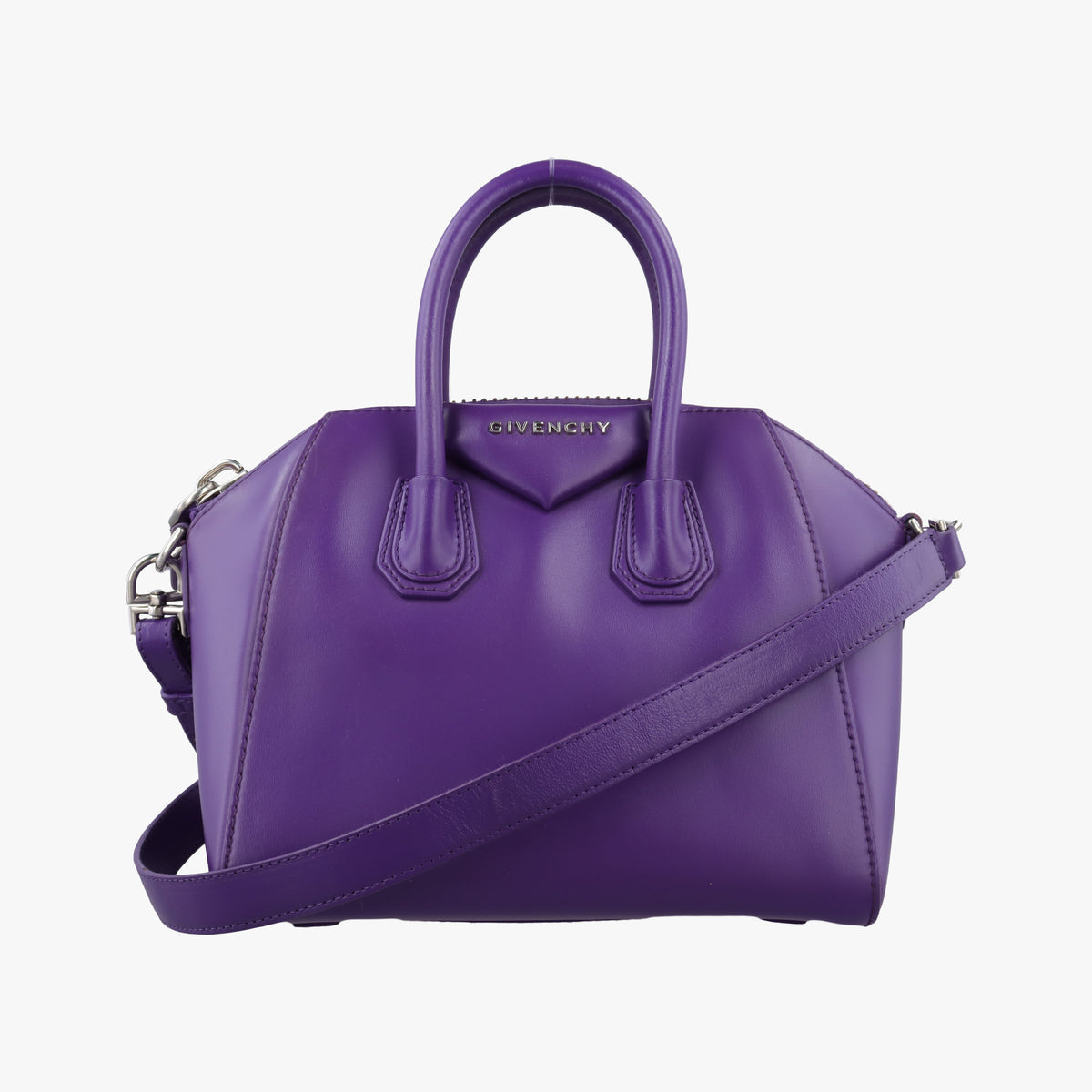 Pre-owned Givenchy Antigona Purple Leather  shoulderbag | stylenewstar