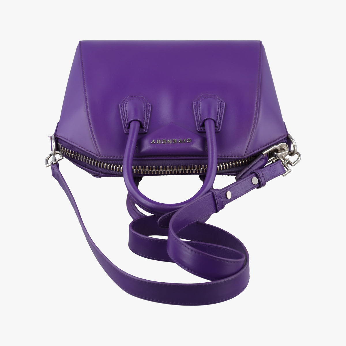Pre-owned Givenchy Antigona Purple Leather  shoulderbag | stylenewstar