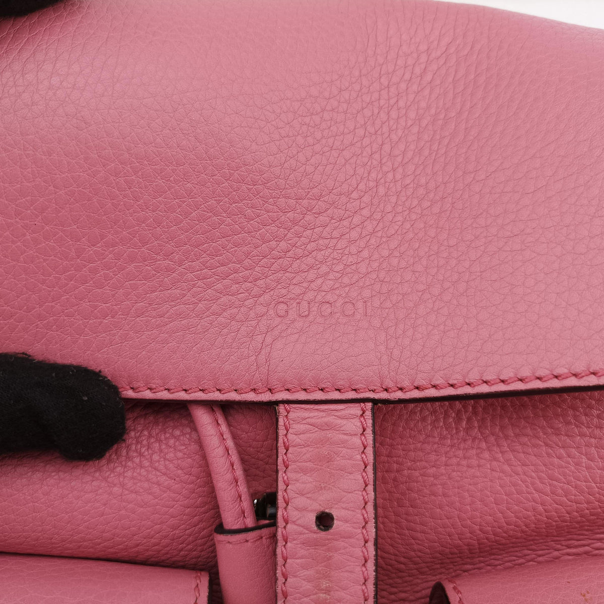 Pre-owned Gucci Bamboo fringe tassel Pink Leather 370833 backpack/rucksack | stylenewstar