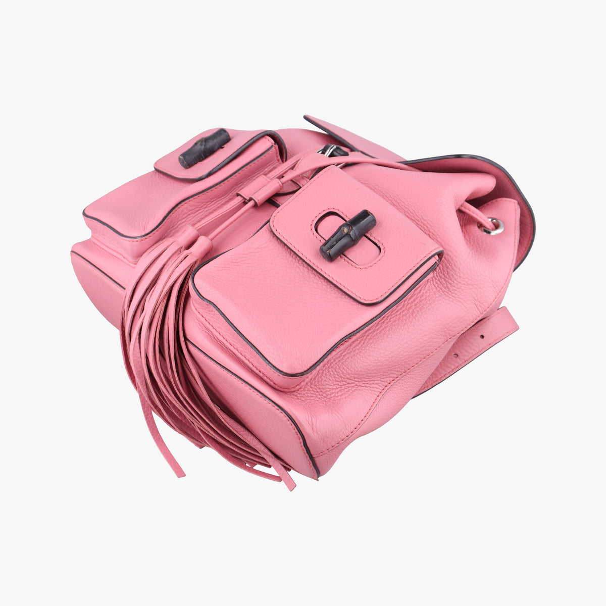 Pre-owned Gucci Bamboo fringe tassel Pink Leather 370833 backpack/rucksack | stylenewstar