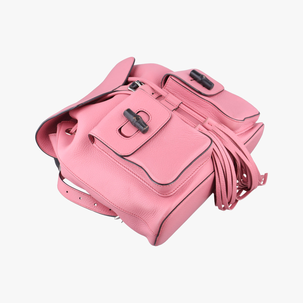 Pre-owned Gucci Bamboo fringe tassel Pink Leather 370833 backpack/rucksack | stylenewstar