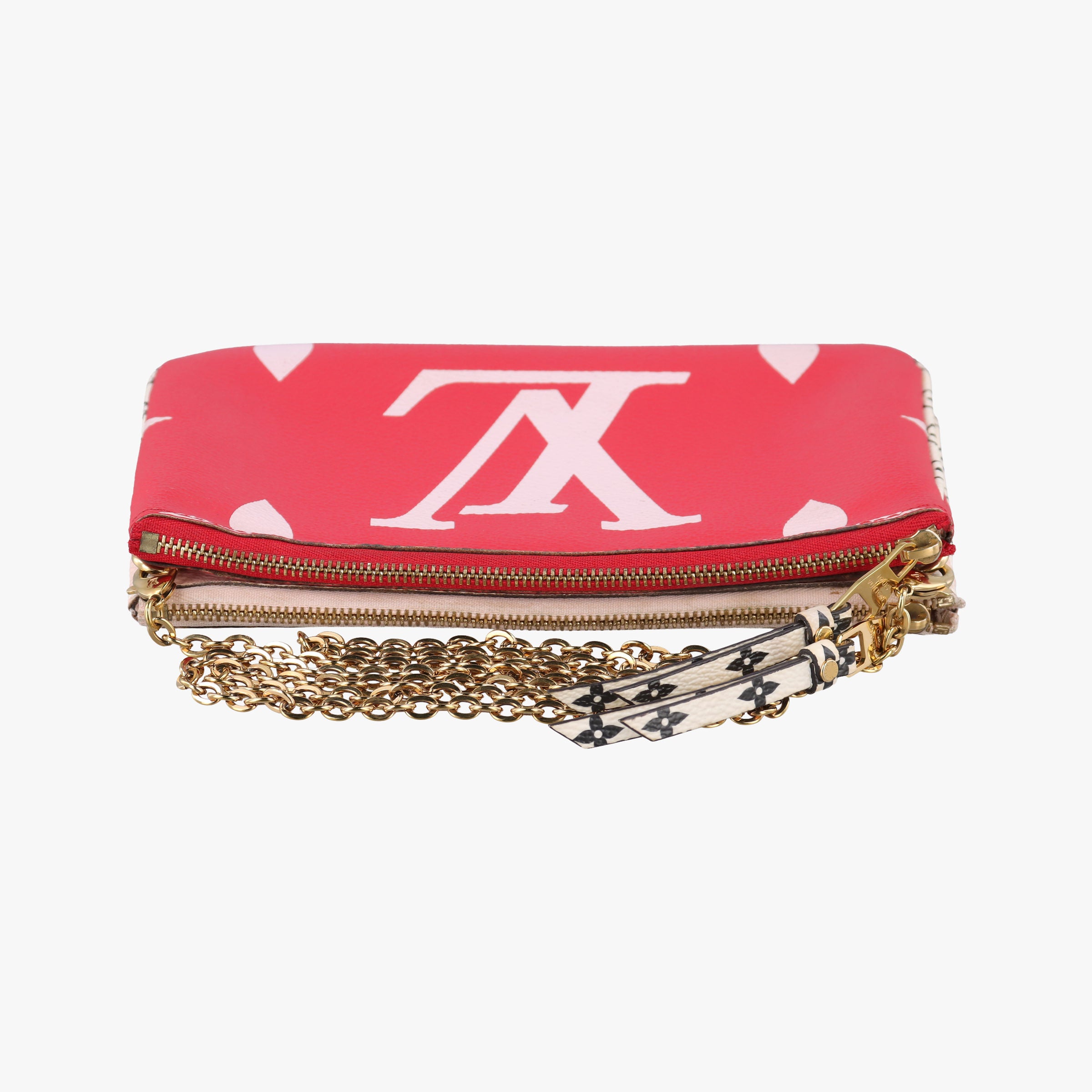 Secondhand Louis Vuitton Pochette Double Zip ROUGE Monogram Giant M67561 shoulderbag | stylenewstar