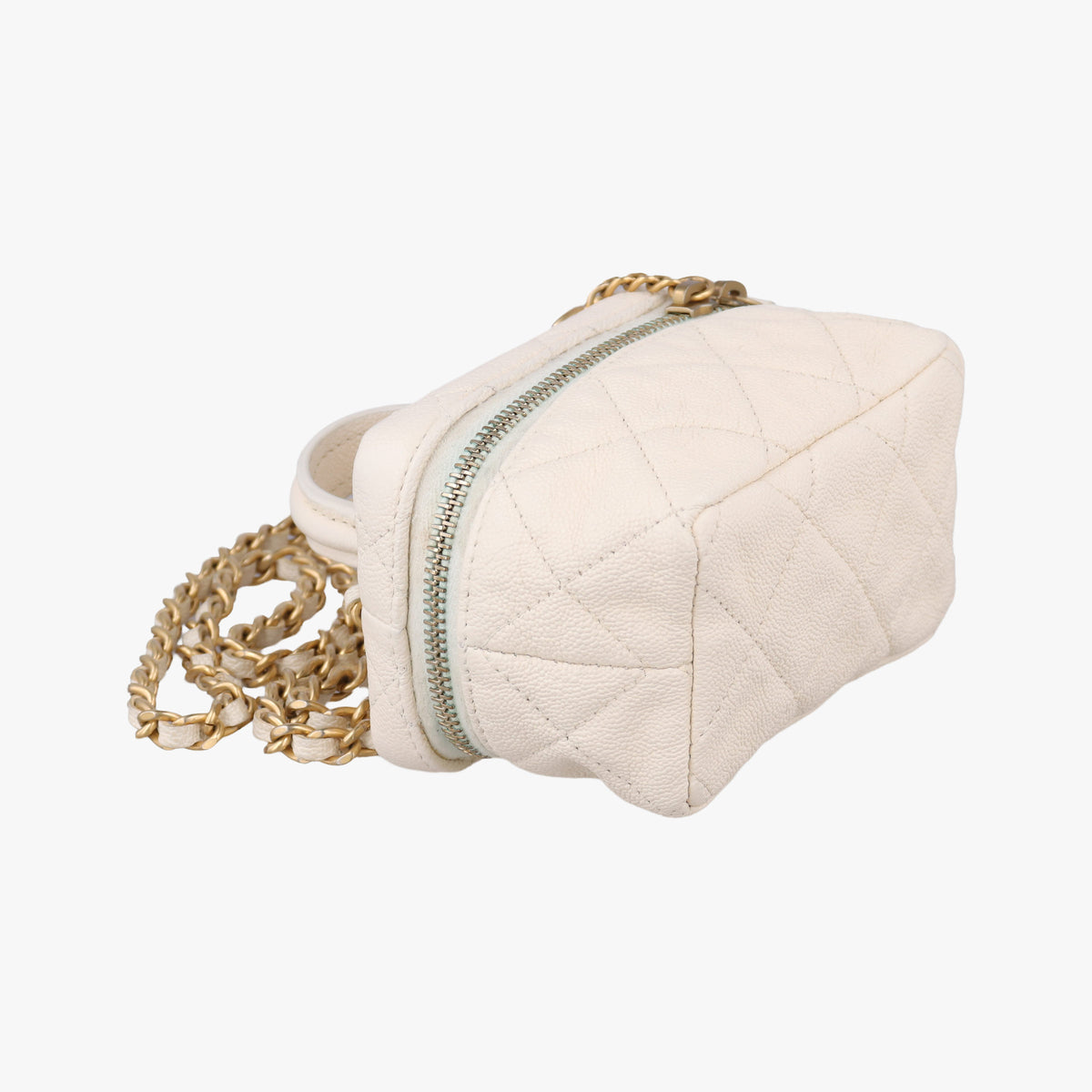 Vintage Chanel Micro Vanity Case White caviar skin AP2194 shoulderbag | stylenewstar