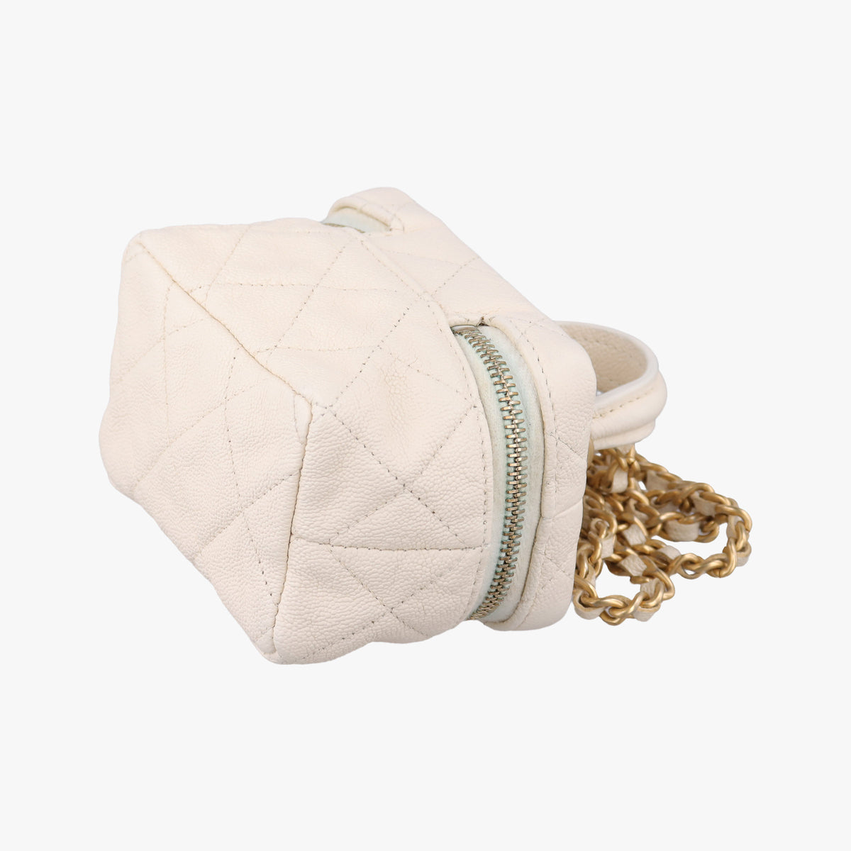 Vintage Chanel Micro Vanity Case White caviar skin AP2194 shoulderbag | stylenewstar