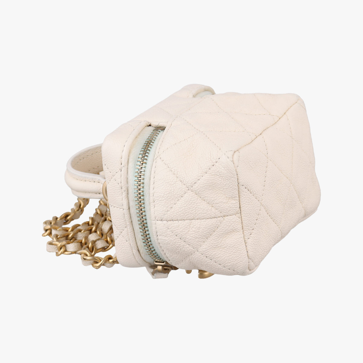 Vintage Chanel Micro Vanity Case White caviar skin AP2194 shoulderbag | stylenewstar