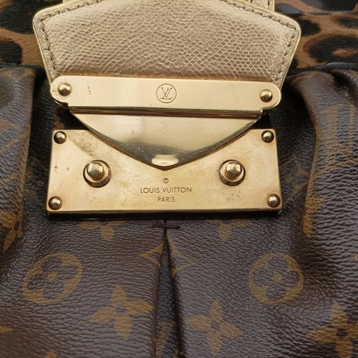 Vintage Louis Vuitton Leopard Polly Monogram Leopard Python leather×pony M95282 shoulderbag | stylenewstar