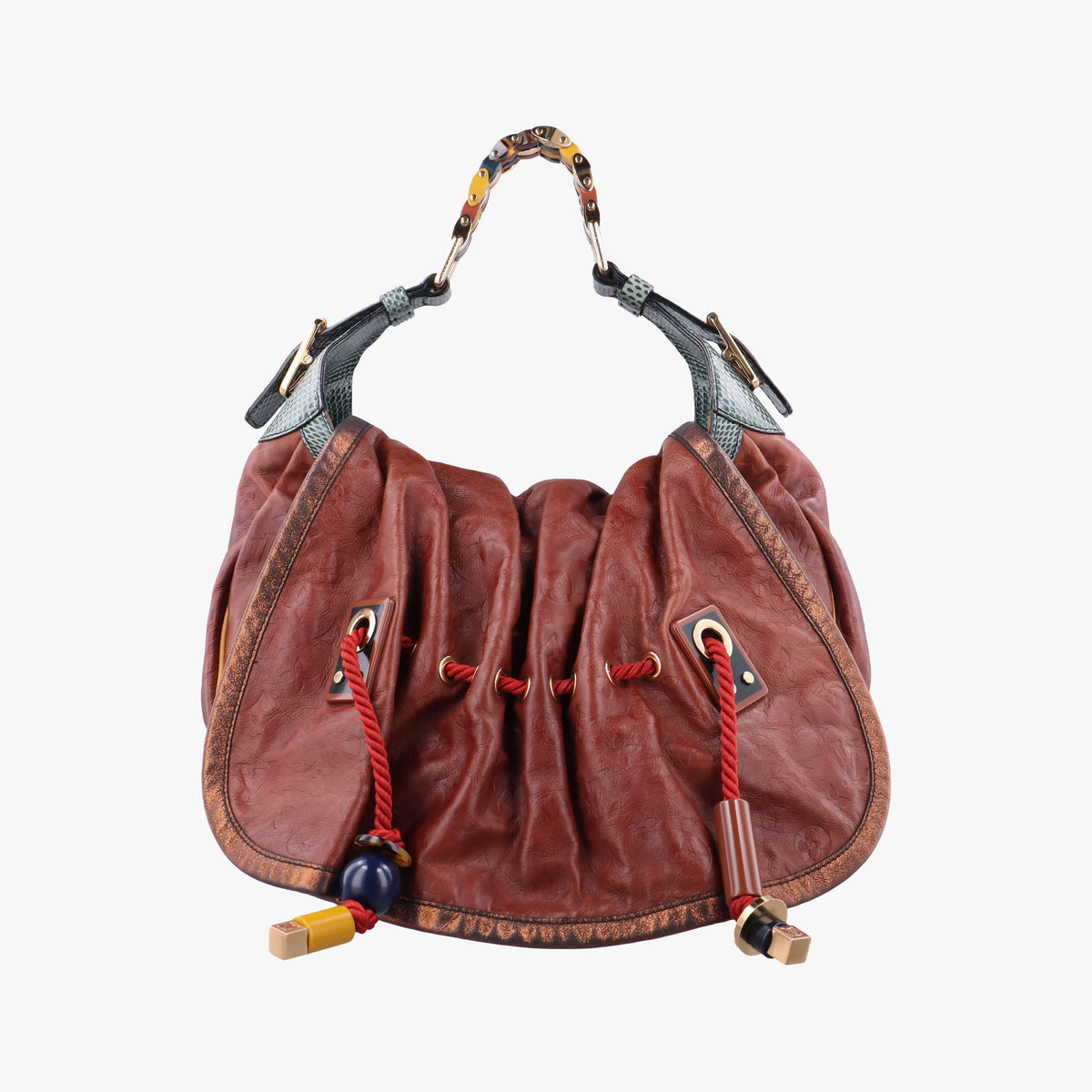 Pre-owned Louis Vuitton Kalahari GM Brown Monogram Epice ×Python M97002 shoulderbag | stylenewstar