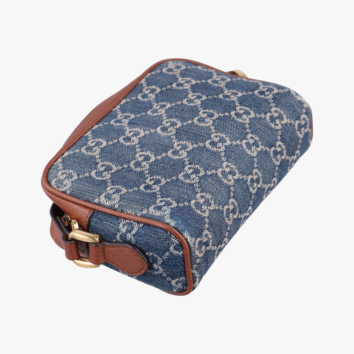 Secondhand Gucci OPHIDIA Blue×Black Denim×leather 517350 shoulderbag | stylenewstar
