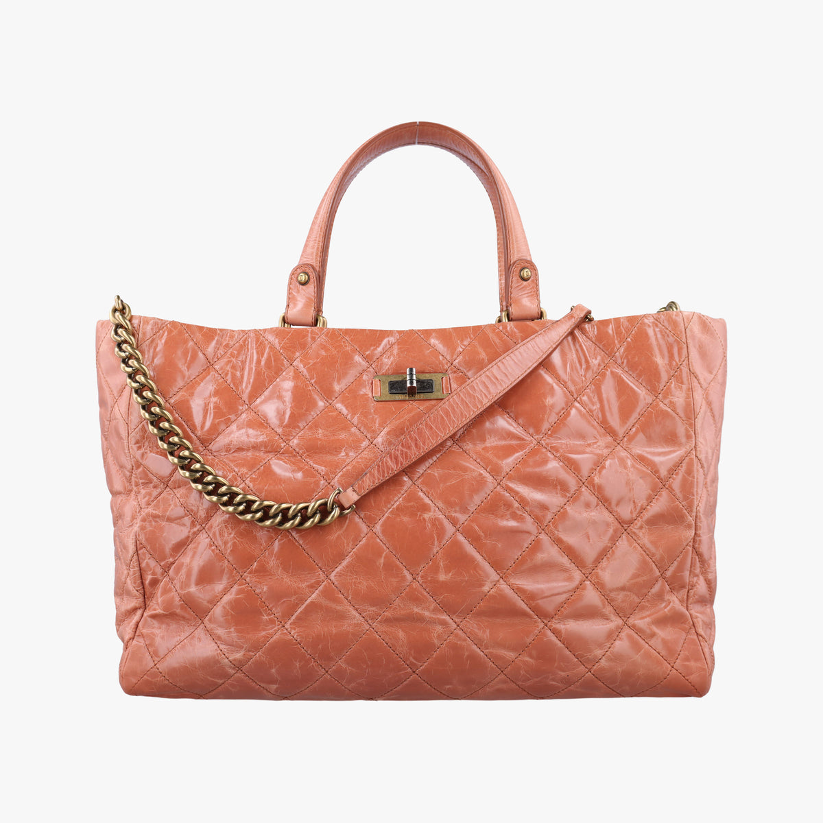 Pre-owned Chanel 2.55 Matelasse Orange Leather A66818 shoulderbag | stylenewstar