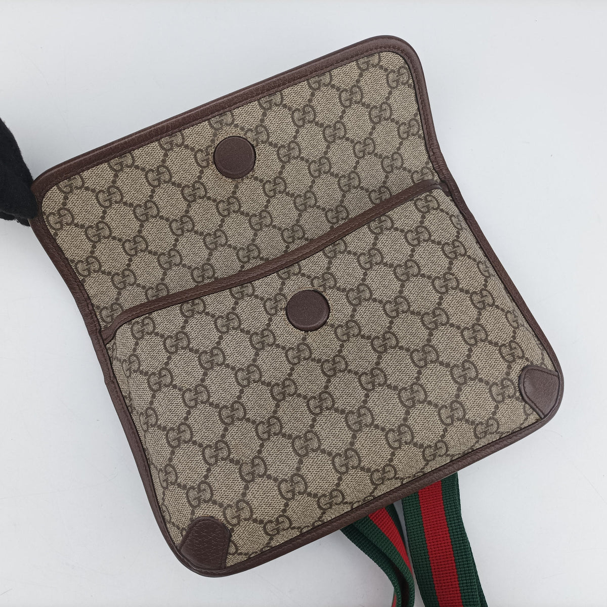 Pre-owned Gucci NEO VINTAGE GG Supreme Beige x Brown PVC coated canvas 493930 bum bag/waist bag | stylenewstar