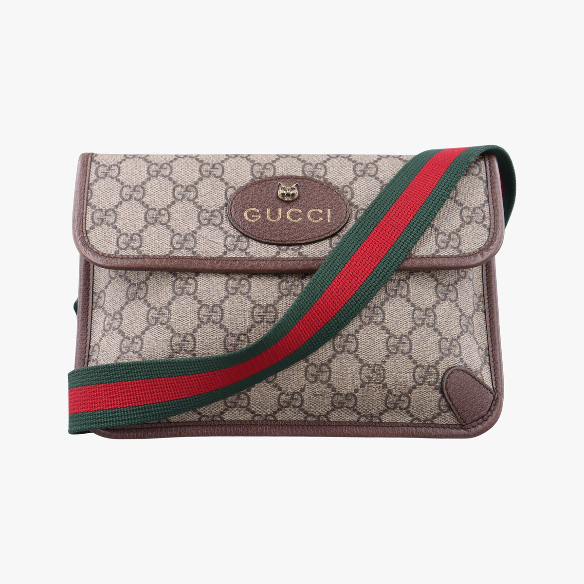 Vintage Gucci NEO VINTAGE GG Supreme beige×Brown PVC coated canvas×Leather 493930 bum bag/waist bag | stylenewstar